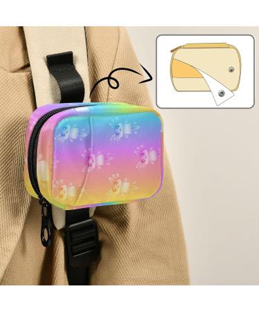 Pfrewn 7-Day Rainbow Axolotl Pill Organizer Case - Portable Travel Pill Box & Zipper Pouch for Vitamins & Supplements - Buy Online on GoSupps.com