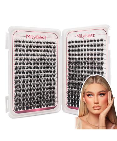 Ultra-Large Capacity MilyBest Lash Clusters 368 Pcs Cluster Lashes That Look Like Eyelash Extensions  C Curl Individual Lashes Wispy DIY Lashes Cluster Eyelash Extension at Home C-MIX(8-16mm) B01