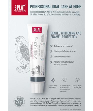 Splat White Plus Professional Toothpaste: Safe Whitening & Enamel Protection - Buy Online on GoSupps.com