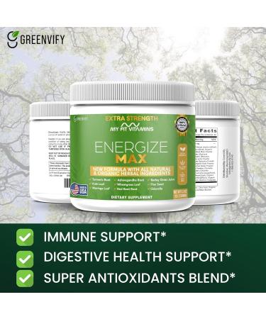 GREENVIFY Energize Max Dietary Supplement All Natural Organic Herbal Ingredients 30 Servings 6.3 oz (5) - Buy Online on GoSupps.com