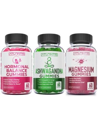 Hormonal Balance for Women & PMS Gummies + Ashwagandha Gummies + Magnesium Gummies