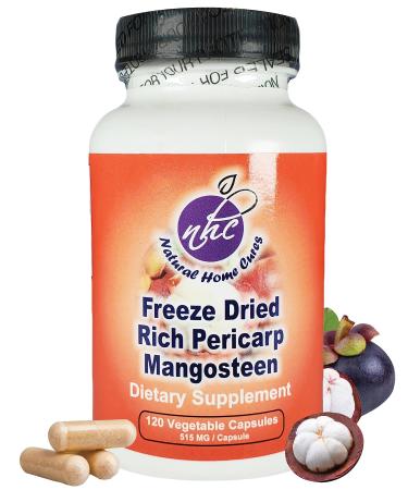Natural Home Cures Mangosteen Pericarp Capsules 61 800mg** Freeze Dried Whole Food High ORAC 56+ Potent Xanthones (120 Veggie Capsules) (1) 120 Count (Pack of 1)