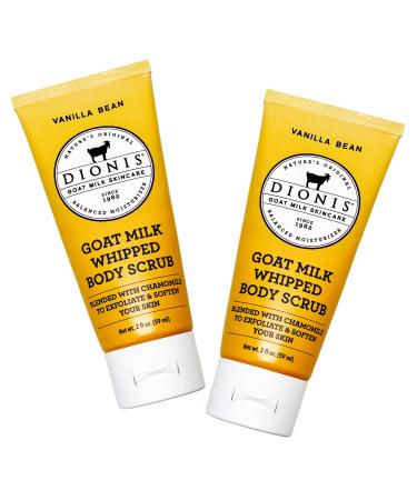 Dionis Goat Milk Skincare Body Scrub & Wash Exfoliating Body Face Hand Foot Scrub Made with Natural Ingredients to Exfoliate and Soften Your Skin (Vanilla Bean) 1 Ounce (Pack of 2)