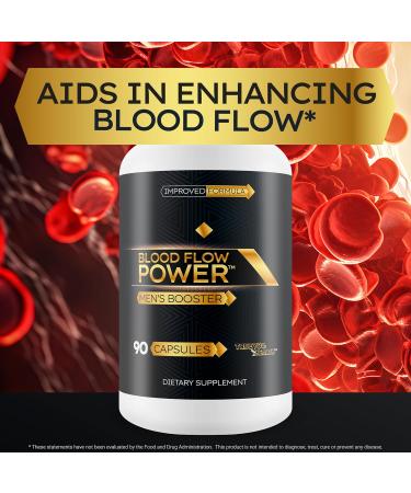 Blood Flow Power Men s Booster Extra Strength - Improved Formula - Our Best Blood Flow Support For Men - Vasodilator Nitric Oxide Circulation Supplement - Power Mens Booster Pills High Pressure Pills - Buy Online on GoSupps.com
