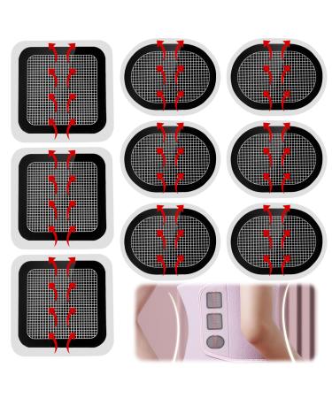 ACBOOR 9 pieces replacement gel pads Slendertone gel pads with two styles abdominal muscle trainer gel pads ABS trainer replacement gel pads for EMS trainer belly trainer electrical muscle stimulation