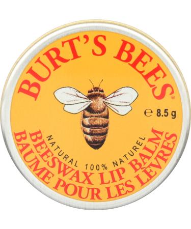 Burt's Bees Lip Balm Tin Moisturising Lip Balm For Dry Lips With Beeswax and Vitamin E 8.5g Beeswax Tin 8.5 g (Pack of 1) - Buy Online on GoSupps.com