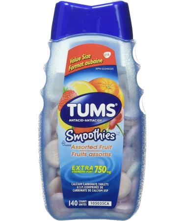Tums Ultra Strength Antacid for Heartburn Relief Peppermint 160 Count & Extra Strength Smoothies for Heartburn Relief Assorted Fruit 140 tablets Peppermint + MEDICATION - Buy Online on GoSupps.com