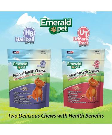 Emerald Pet Feline Health Chews UT Support - Grain-Free Cat Supplements with Cranberry for Urinary Tract Health - 2.5 oz Single Pack - Made in USA - Buy Online on GoSupps.com