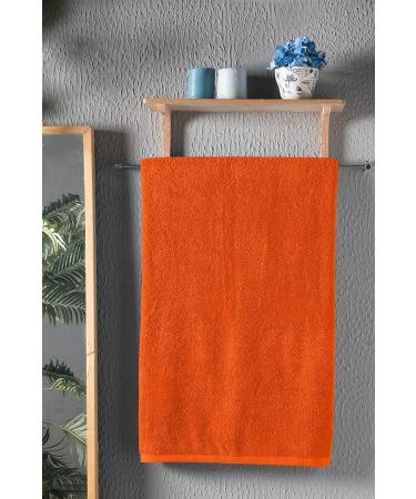 NINE WEST Oversized Luxury Terry Bath Sheet - 100% Turkish Cotton, Soft & Plush 40x80 Inch Jumbo Towel (Orange) - Buy Online on GoSupps.com