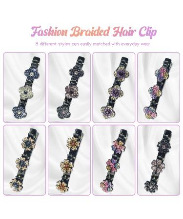 URBANITE Sparkling Crystal Stone Braided Hair Clips - 8PCS Rhinestone Hairpins for Women and Girls - Buy Online on GoSupps.com