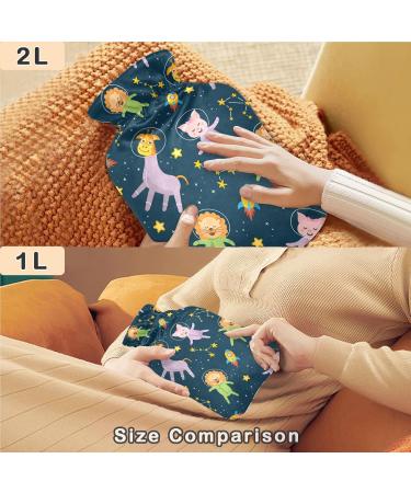Shop Naanle Galaxy Lion Giraffe 1L Transparent Hot Water Bottle - Ideal for Heat & Cold Therapy | Bed & Hand/Foot Pain Relief - Buy Online on GoSupps.com