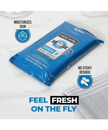 Biodegradable XL Face Wipes with Aloe, Vitamin E & Tea Tree Oil - 25 Count Pack for Men & Women - Ideal for Post-Workout, Camping & Travel - Buy Online on GoSupps.com