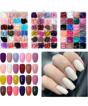 576Pcs Medium Square Nails Colored Fake Nails Artificial Fingernails Acrylic Tip 12 Size for Women Long Ballerinas Nails Square Nails Nails Long - Buy Online on GoSupps.com