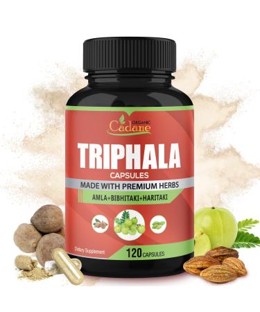 Organic Cadane Triphala (3 Fruit Powders) Supplement - 120 Veggie Capsules