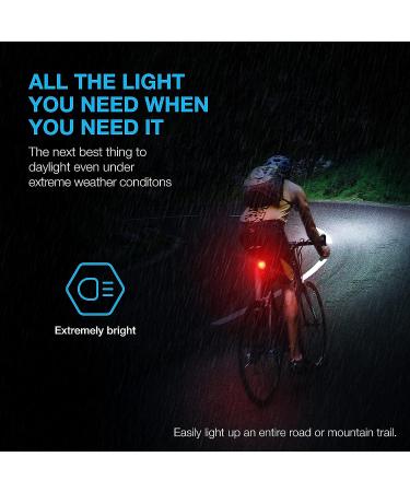 Vont Rechargeable Bike Light Set Easy Tool-Free Installation, 3 Modes, Waterproof Front and Back Illumination for All Bikes - Lightweight and Durable - Buy Online on GoSupps.com