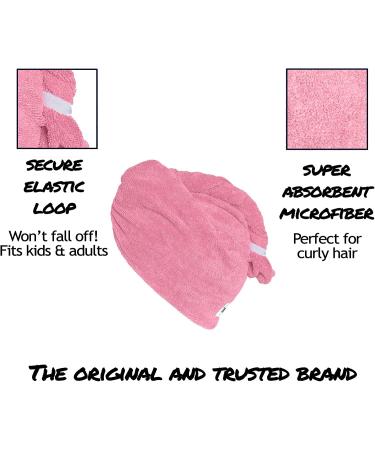 Turbie Twist Microfiber Hair Towel Wrap 4 Pack | Quick Dry Hair Turbans for Curly, Long & Thick Hair - Pink, Blue, Grey & White - Buy Online on GoSupps.com