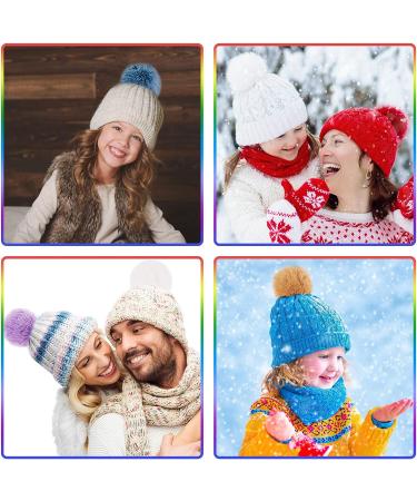 BQTQ 30 pc Faux Rabbit Fur Pom Pom DIY Fluffy Balls w/ Elastic Loop - Hats Keychains Scarves Gloves Bags Accessories - 15 Light Colors 2 Pcs Each - Buy Online on GoSupps.com