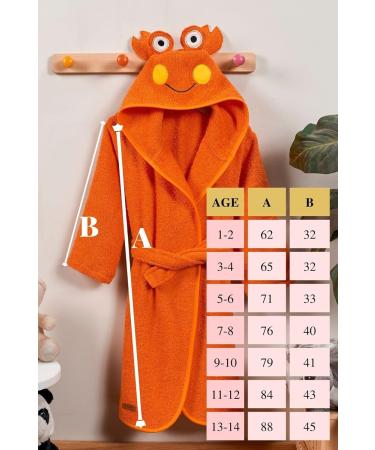 Ely Parker Kids Hooded Terry Bathrobe - Super Soft Turkish Cotton Towel for Boys & Girls Size 3-4 Years Comfortable & Absorbent - Buy Online on GoSupps.com