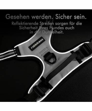 Rabbitgoo Adjustable No-Pull Dog Harness for Medium Dogs - Breathable Control Vest with Reflective Stripes - Safe Gray Harness for Large Dogs - 1 Pack - Buy Online on GoSupps.com