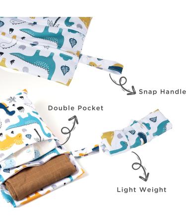 Buy Hbselect 2PCs Waterproof Diaper Bag Set - Reusable with Zipper Wet Wipes Organizer for Babies & Toddlers - Dinosaur Design - Buy Online on GoSupps.com
