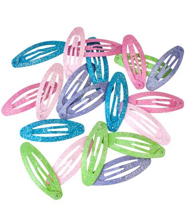 HAARallerliebst Oval Hair Clips for Girls - 20 Glitter Clips (4.8 cm) with Pink Storage Box - Perfect Hair Accessories - Buy Online on GoSupps.com