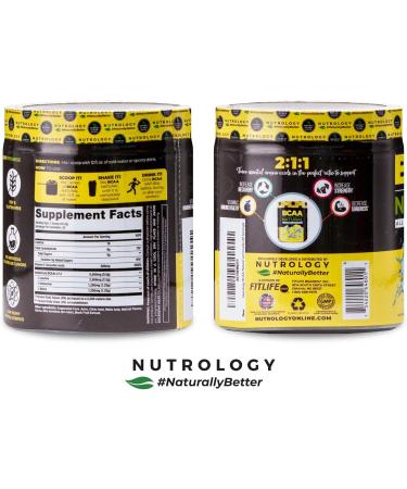 Nutrology BCAA Natural - Plant Based BCAA Powder Lemonade Flavor Optimized 2:1:1 Ratio Amino Acids Powder for Pre Workout & Post Workout Recovery Vegan Gluten-Free Non-GMO 30 Servings - Buy Online on GoSupps.com