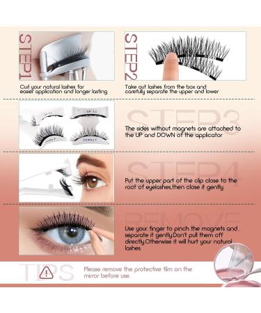 Shop GEMERRY Magnetic Eyelashes - Natural Look 2 Pairs Reusable No Glue Needed Soft Magnetic Lashes with Applicator & Mirror - Perfect for Effortless Beauty - Buy Online on GoSupps.com