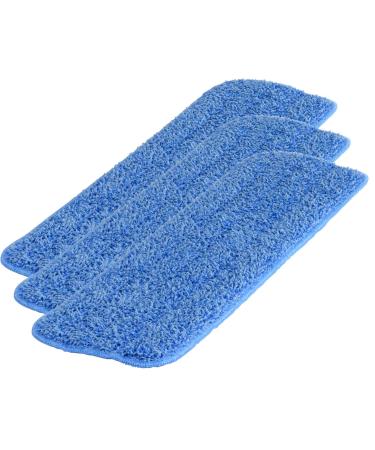 Microfiber Wholesale 18 inch Microfiber Mop Pads - Machine Washable, Reusable, Refills & Replacement Wet Mop Heads Compatible With Any Microfiber Flat Mop System (3 Pack) 3 18 inch