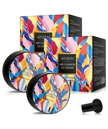 Whalegrass Air Cushion CC Cream Whalegrass Makeup Mushroom Head Air Cushion CC Cream BB Cream Foundation Moisturizing Concealer. (Ivory*2)