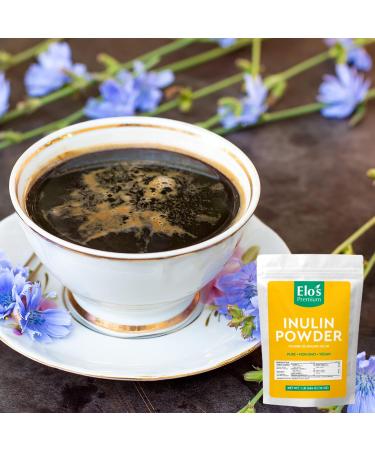 Inulin Powder (1lb) by Elo's Premium| 100% Food Grade Inulin Powder | Packaged in Canada| Used As A Source Of Fibre | Pure &Non-GMO | Dissolve In Water Or Use In Baking - Buy Online on GoSupps.com