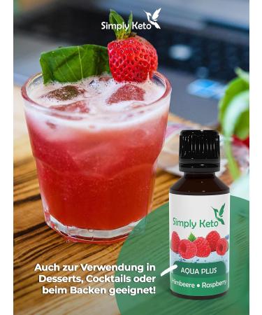 Simply Keto Aqua Plus Flavor Drops Raspberry 30ml Natural flavor drops without calories Syrup alternative for 12 liters of water with authentic taste Aspartame & Sugar Free - Buy Online on GoSupps.com