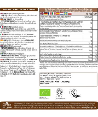 Organic EU Wheatgrass Powder 400g - Premium Quality Superfood | Rainforest Foods - Buy Online on GoSupps.com