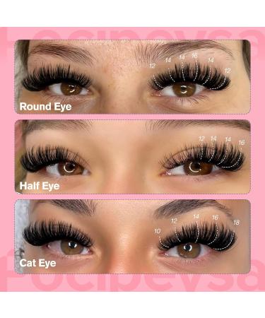 Focipeysa Fluffy Lash Clusters 100D | 10-18mm Individual D Curl Eyelash Extensions | DIY Lash Kit for Beginners | International Shipping Available - Buy Online on GoSupps.com