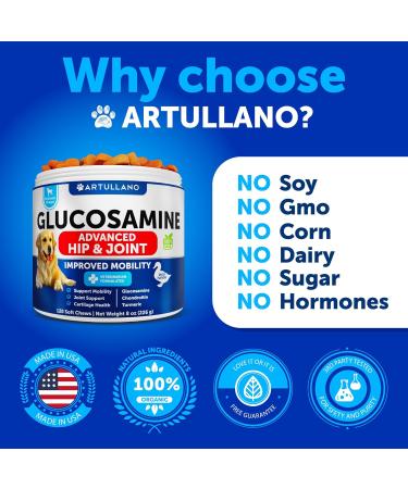 Glucosamine for Dogs - Advanced Hip and Joint Supplement for Dogs - Glucosamine Chondroitin for Dogs - Dog Joint Pain Relief - MSM - Support Dog Joint Supplement Health - 120 Chews 120 Chews Brown - Buy Online on GoSupps.com