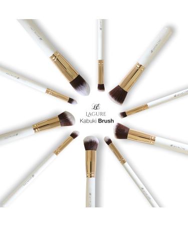 Premium Kabuki Makeup Brush Set - Ultimate Brushes for Eyeshadow Contour Blush & Foundation - Complete with Cosmetic Brush Guide for Flawless Application - Buy Online on GoSupps.com