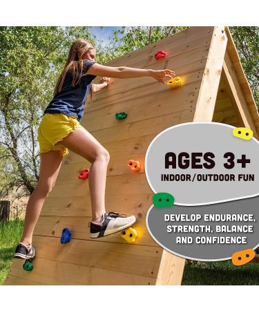 Squirrel Products 20 Extra Large Deluxe Rock Climbing Holds - Mounting Hardware Included - Outdoor Play for Ages 3 - Buy Online on GoSupps.com