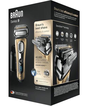 Braun 9299cc Series 9 Men's Electric Beard Trimmer with Blade Cleaning Station and Travel Case Gold Edition - Buy Online on GoSupps.com