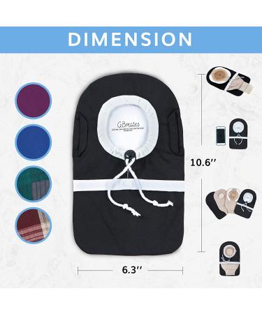 GBmates Water-Resistant Ostomy Bag Cover with Adjustable Opening & Belt Hoop - R Blue Colostomy Bag Cover - Washable & Durable Ostomy Supplies - Buy Online on GoSupps.com