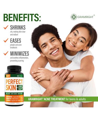 Perfect Skin Acne Pills - Clear Skin Supplement with Niacinamide Probiotic Zinc & Vitamin A - Anti Acne Vitamins for Teens Men & Women - Support for Face & Back Acne Acne Scars - 60 Capsules - Buy Online on GoSupps.com