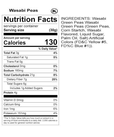 Sincerely Nuts Wasabi Peas (2 LB) - Plant-Powered Protein Snack for Salads & Recipes - Vegan, Kosher, Gluten-Free - Bulk 2 Pound Pack - Buy Online on GoSupps.com