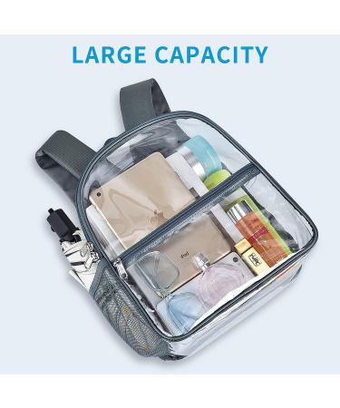 Paxiland Clear Stadium Approved Backpack with Wide Shoulder Straps - Grey - Buy Online on GoSupps.com