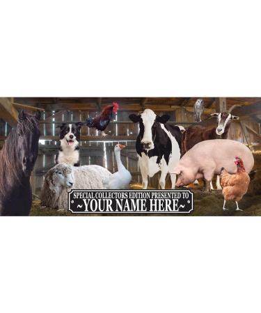 Farm Animals Barn Gathering Personalised Mug with a Choice of Sweets Gift - Buy Online on GoSupps.com
