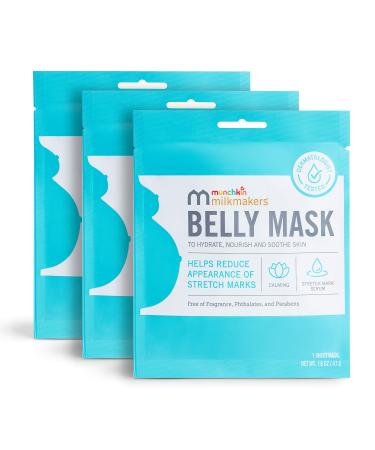 Munchkin Milkmakers Belly Mask for Pregnancy Skin Care & Stretch Marks, 3 Sheet Masks 3 Count (Pack of 1)