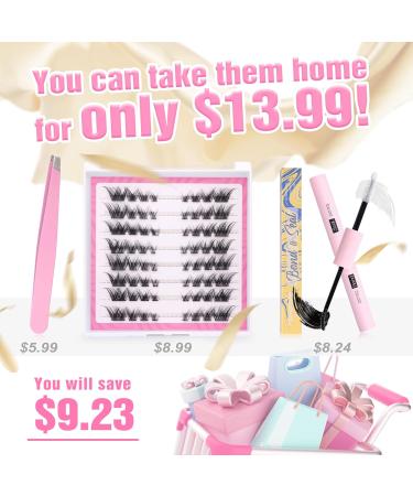 D.I.Y. Lash Extension Kit with Lash Bond and Seal, Tweezers & Manga Cluster Lashes - Mavphnee 16A - Buy Online on GoSupps.com