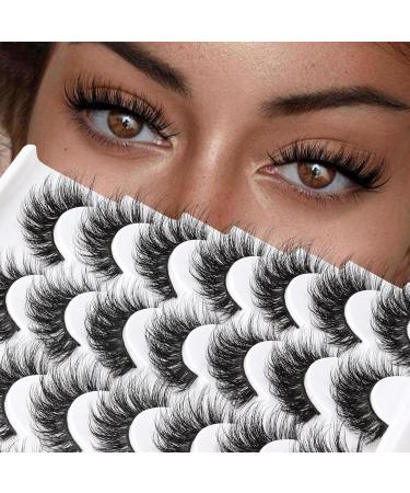 Shop Losha Lashes: 14 Pairs Fluffy Vegan Cat Eye False Eyelashes - Soft Handmade Lash Extensions (P01) for Bright Eyes - Buy Online on GoSupps.com