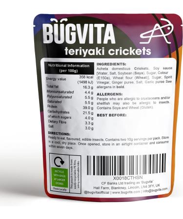 UK Farmed Teriyaki Crickets | 20g | Nutrient-Rich Six-Legged Superfood - Buy Online on GoSupps.com