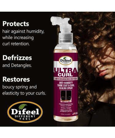 Difeel Ultra Curl Sealing Spray 8 oz - Hair Treatment for Curly Hair Anti-Frizz and Humidity-Proof - Buy Online on GoSupps.com