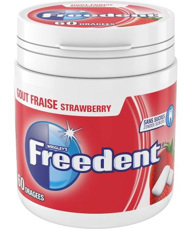  Freedent FREEDENT - Sugar-Free Strawberry Flavored Chewing Gum - Box of 60 pieces - 84g - Buy Online on GoSupps.com