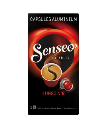 Senseo Capsules Lungo N°6 10 Aluminum Capsules Compatible with Nespresso Machines 52 g