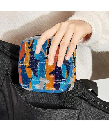 Abstract Underwater Sharks Sanitary Napkins Storage Bag | Portable Period Pocket for Women & Teen Girls - Buy Online on GoSupps.com